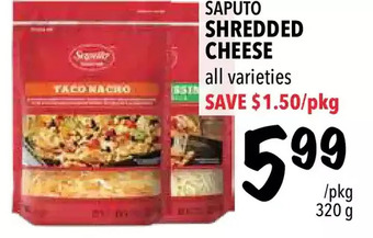Farm Boy Saputo shredded cheese offer
