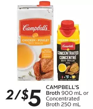 Sobeys Campbell's broth or concentrated broth offer