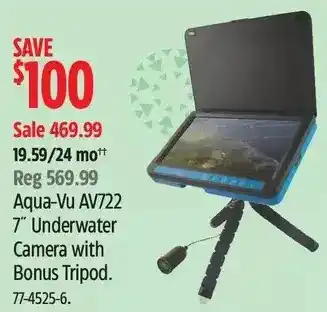 Canadian Tire Aqua-vu av722 7" underwater camera with bonus tripod offer