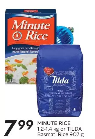 Sobeys Minute rice or tilda basmati rice offer
