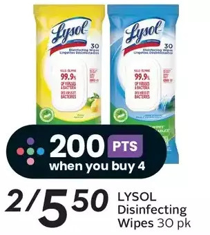 Sobeys Lysol disinfecting wipes offer