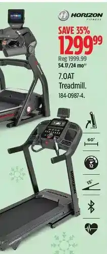 Canadian Tire Horizon fitness 7.0at treadmill offer