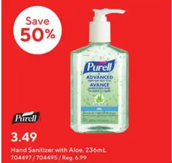Staples Purell hand sanitizer with aloe offer