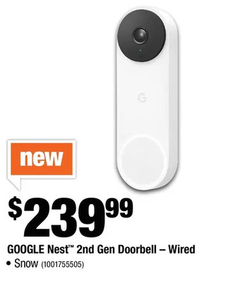 Home Depot Google nest 2nd gen doorbell - wired offer