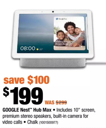 Home Depot Google nest hub max offer