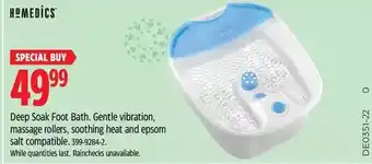 Canadian Tire Deep soak foot bath offer