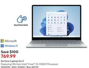 Staples Microsoft surface laptop go 2 offer