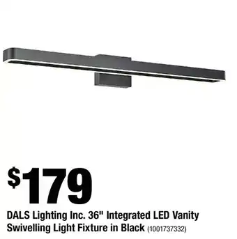 Home Depot Dals lighting inc. 36" integrated led vanity swivelling light fixture in black offer