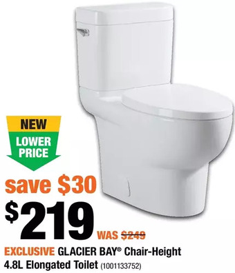 Home Depot Glacier bay chair-height 4.8l elongated toilet offer