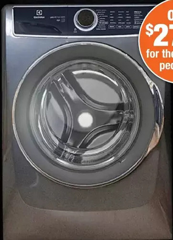 Home Depot Electrolux 5.2 cu. ft. front load washer with steam in titanium offer