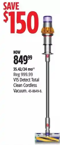 Canadian Tire V15 detect total clean cordless vacuum offer