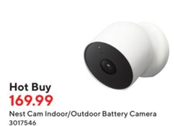Staples Google nest cam indoor/outdoor battery camera offer