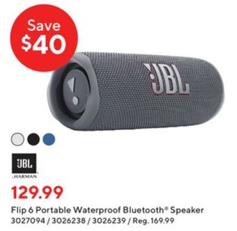 Staples Jbl flip 6 portable waterproof bluetooth® speaker offer