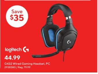 Staples Logitech g432 wired gaming headset pc offer