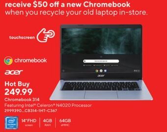 Staples Acer chromebook 314 offer