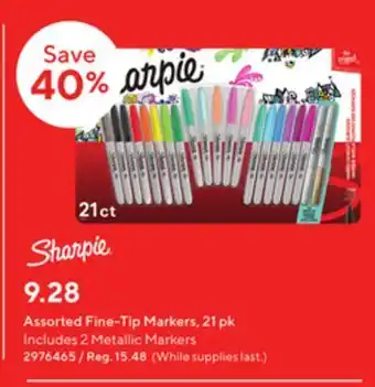 Staples Sharpie assorted fine-tip markers, 21 pk offer