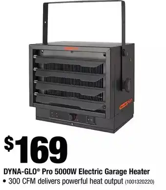 Home Depot Dyna-glo pro 5000w electric garage heater offer