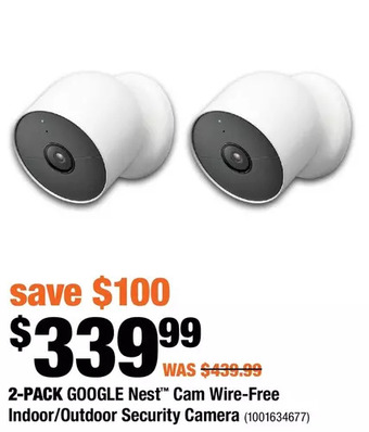 Home Depot 2-pack google nest cam wire-free indoor/outdoor security camera offer