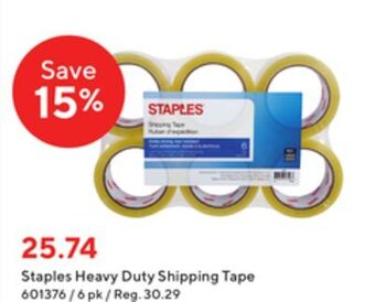 Staples Staples heavy duty shipping tape offer