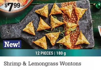 M & M Food Market Shrimp & lemongrass wontons offer