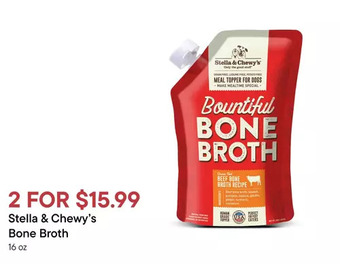 Petvalu Stella & chewy's bone broth offer