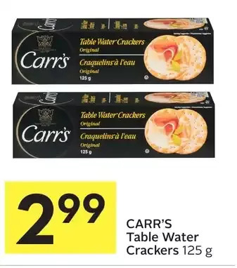Foodland Carr's table water crackers offer
