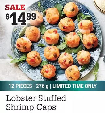 M & M Food Market Lobster stuffed shrimp caps offer