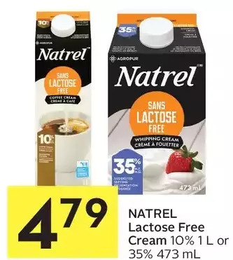 Foodland Natrel lactose free cream offer