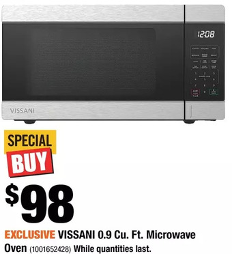 Home Depot Vissani 0.9 cu. ft. microwave oven offer