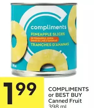 Foodland Compliments or best buy canned fruit offer