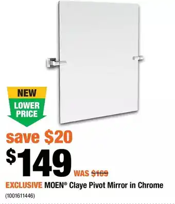 Home Depot Moen claye pivot mirror in chrome offer