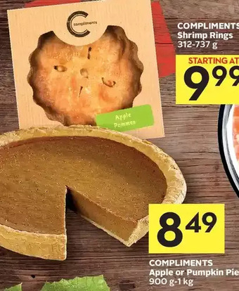 Foodland Compliments apple or pumpkin pie offer