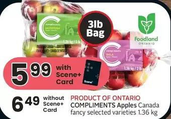 Foodland Compliments apples offer