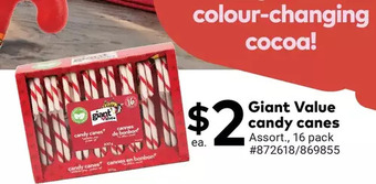 Giant Tiger Giant value candy canes offer