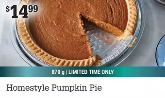 M & M Food Market Homestyle pumpkin pie offer