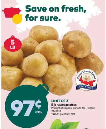 Giant Tiger 5 lb russet potatoes offer