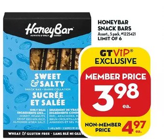 Giant Tiger Honeybar snack bars offer