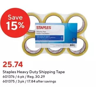 Staples Staples heavy duty shipping tape offer