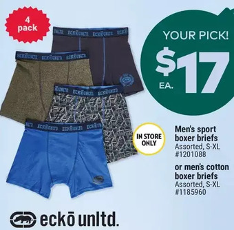 Giant Tiger Men's sport boxer briefs offer