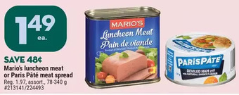 Giant Tiger Mario's luncheon meat offer
