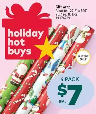 Giant Tiger Gift wrap offer