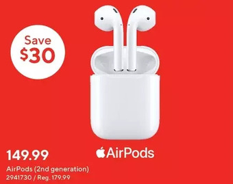 Staples Airpods (2nd generation) offer