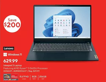 Staples Lenovo ideapad 3 laptop offer