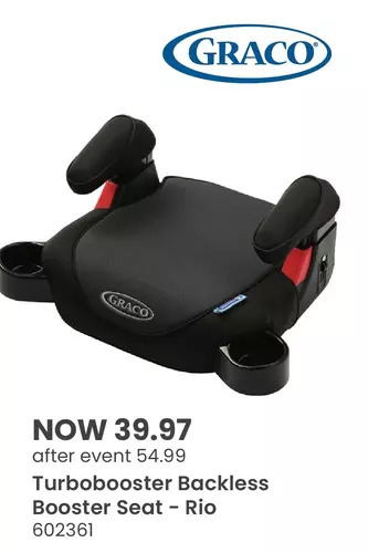 Babies 'R' Us Graco turbobooster backless booster seat - rio offer