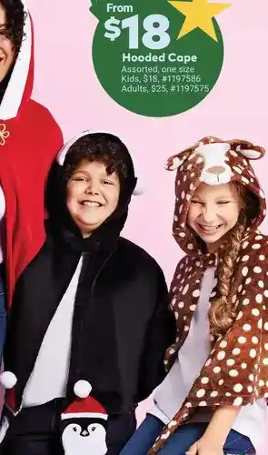 Giant Tiger Kids hooded cape offer