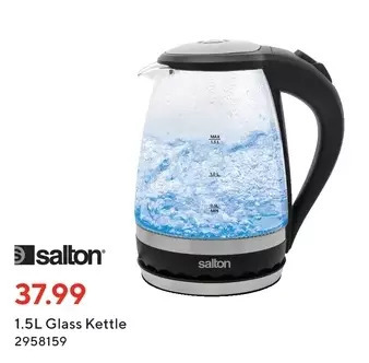 Staples Salton 1.5l glass kettle offer