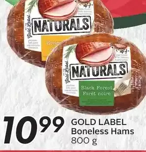 Sobeys Gold label boneless hams offer