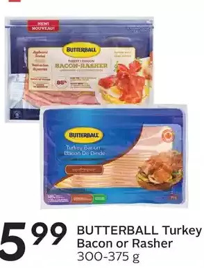 Sobeys Butterball turkey bacon or rasher offer