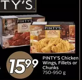 Sobeys Pinty's chicken wings, fillets or chunks offer