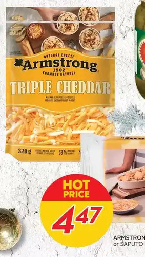 Sobeys Armstrong cheese, shreds or saputo mozzarellissima offer